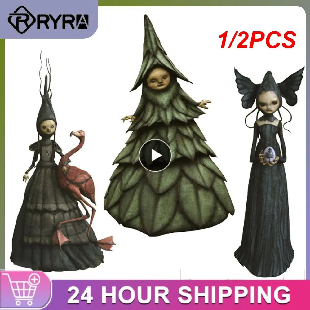 

1/2PCS 16cm Halloween Witch Figurine Creepy Witch Sculptures Statue Resin Garden Decoration for Home Patio Yard Lawn Porch