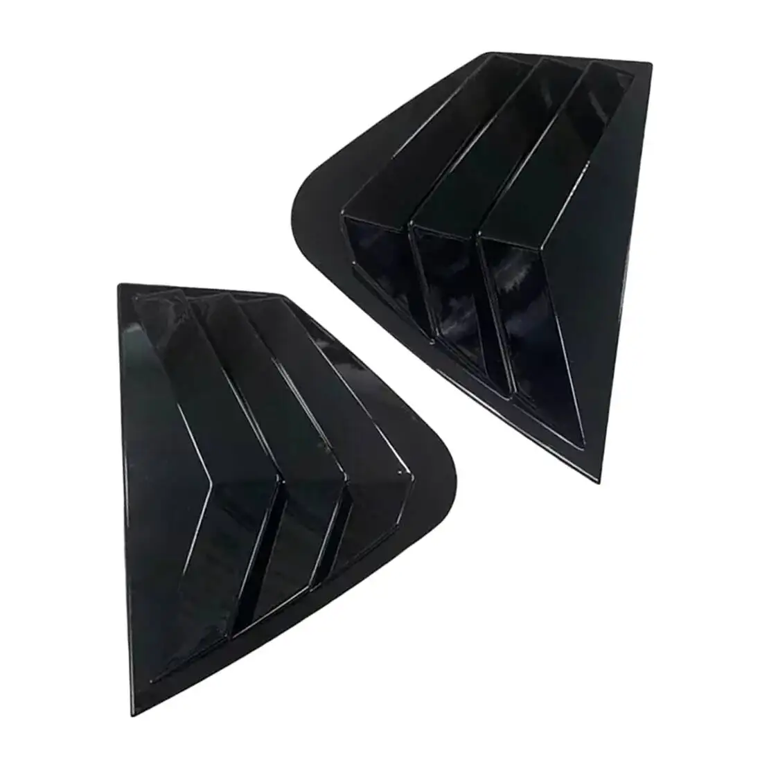 1 пара глянцевых черных заднего бокового окна жалюзи вентиляционная крышка