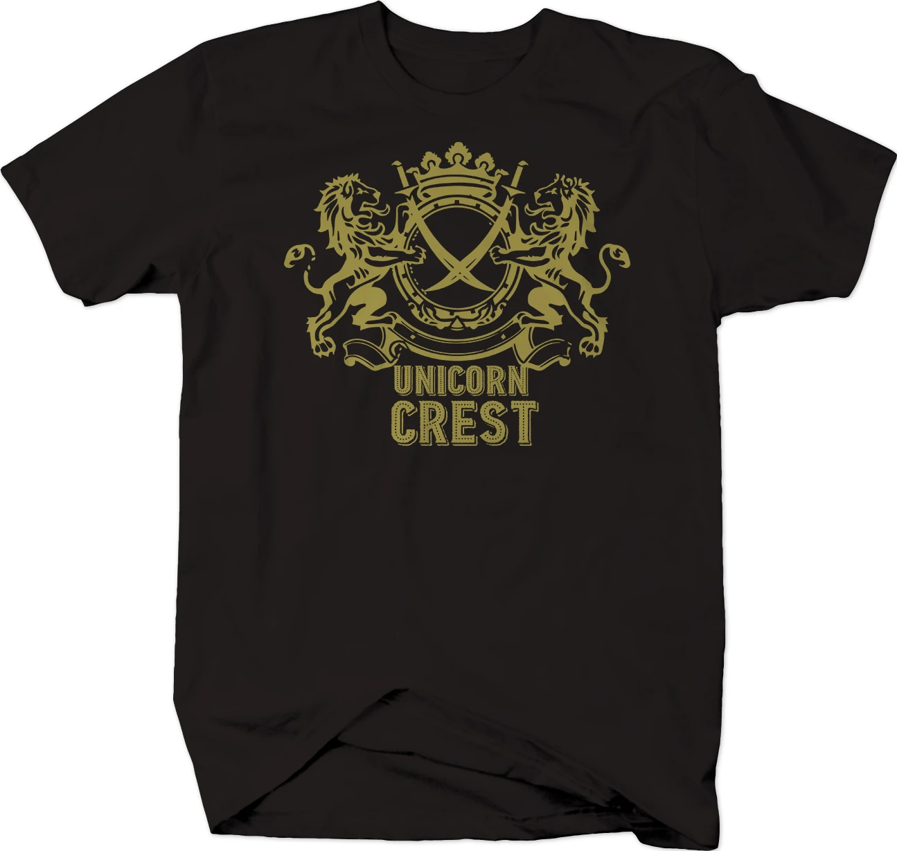 

Unicorn Crest Crossed Swords Lions T-Shirt 100% Cotton O-Neck Summer Short Sleeve Casual Mens T-shirt Size S-3XL