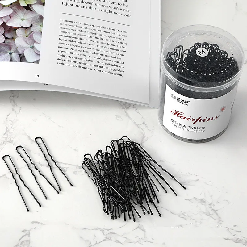 

100 Pcs Small Clip Hair Hairpins for Hair Women Korean Version of Black Wire Word Folder One Containing Hairpin Hair Clips