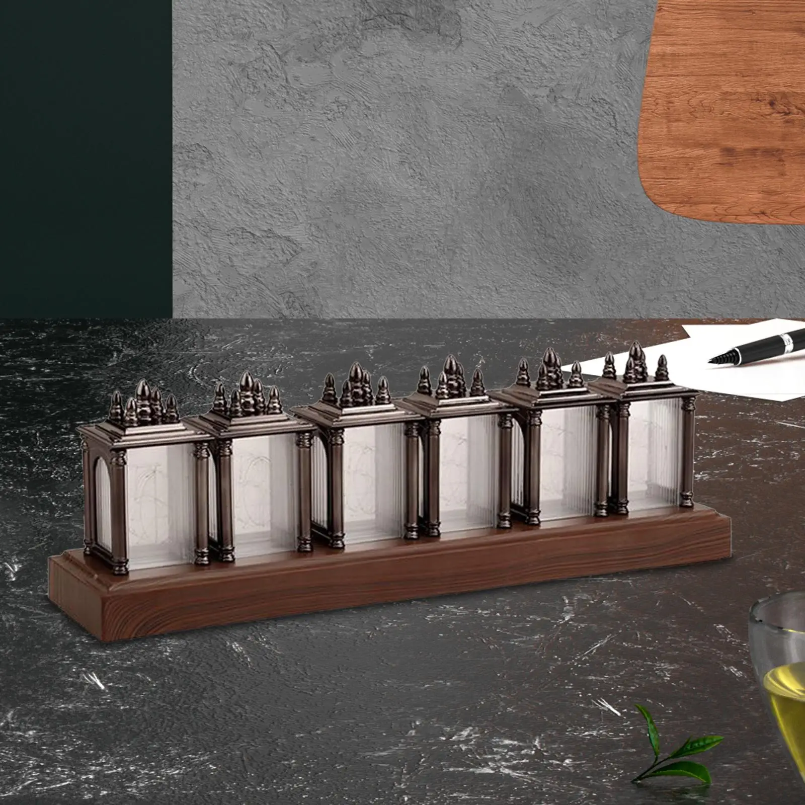 Часы Nixie Tube с ЖК-экраном Многофункциональные цифровые прикроватные для кабинета
