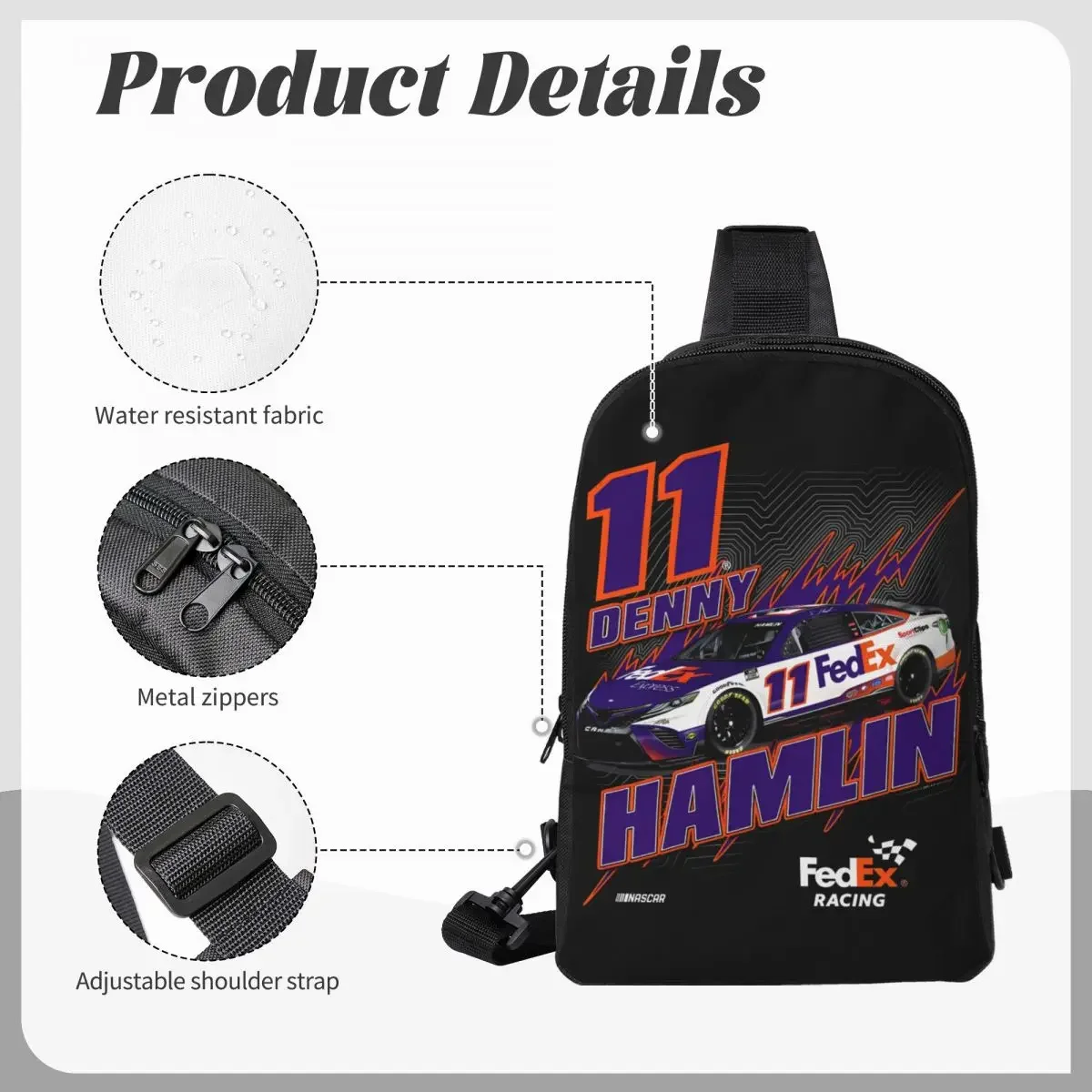 Denny Hamlin 11 рюкзак через плечо нагрудная сумка на ремне регулируемый для