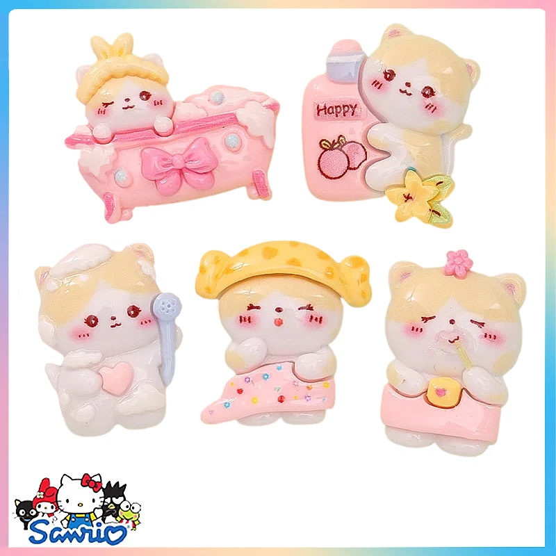 

Kawaii Sanrios Hello Kitty Resin Accessories Cartoon Anime Decoration Handmade Diy Hairpin Phone Case Birthday Toys for Girls