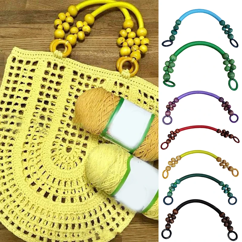 

47cm Wooden Beaded Bag strap For Handbag Handle Belts DIY shoulder Bag Strap knitted Bag Purse Handle Strap Bag accessories