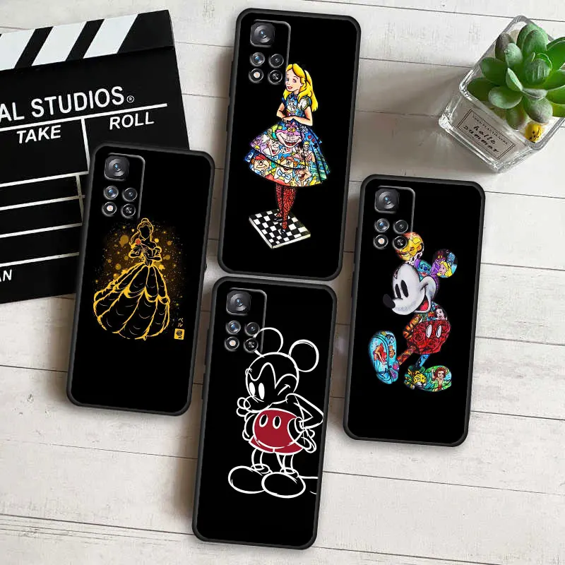 

Princess Beautiful For Xiaomi Redmi Note 12 10 11 9 Pro Plus Speed 11E 11S 10S 9T 8 5G Black Phone Case Cover