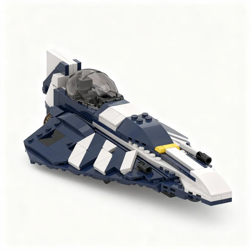 Фото 346 деталей MOC Star Battle Plo Koon S Delta 7 Starfighter: Модель-конструктор, Архитектурные блоки, Идея для рождественских подарков, DIY для детей №1