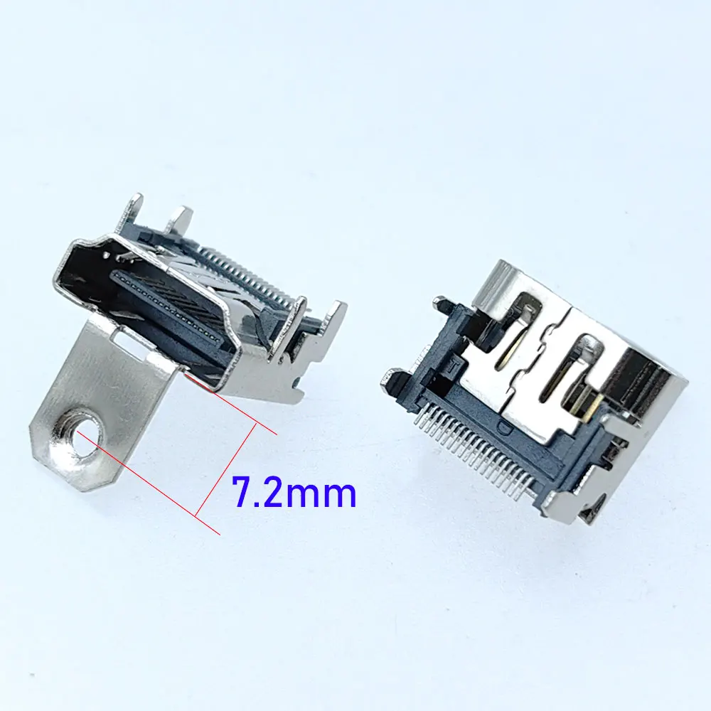 

HDMI-совместимая розетка HD ТВ-интерфейс HDMI-гнездо 19p трехрядная прямая вилка с винтовым отверстием 2/4 фиксированные ножки