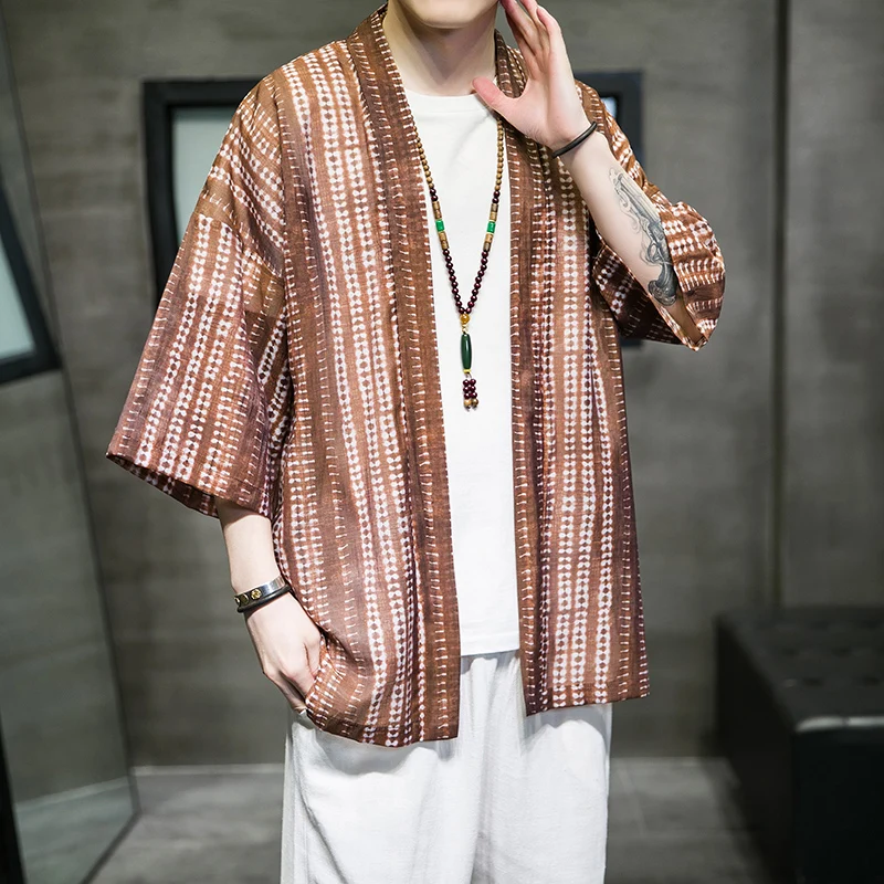 Мужская одежда в китайском стиле 2022 Шелковый костюм Тан накидка ханьфу синее