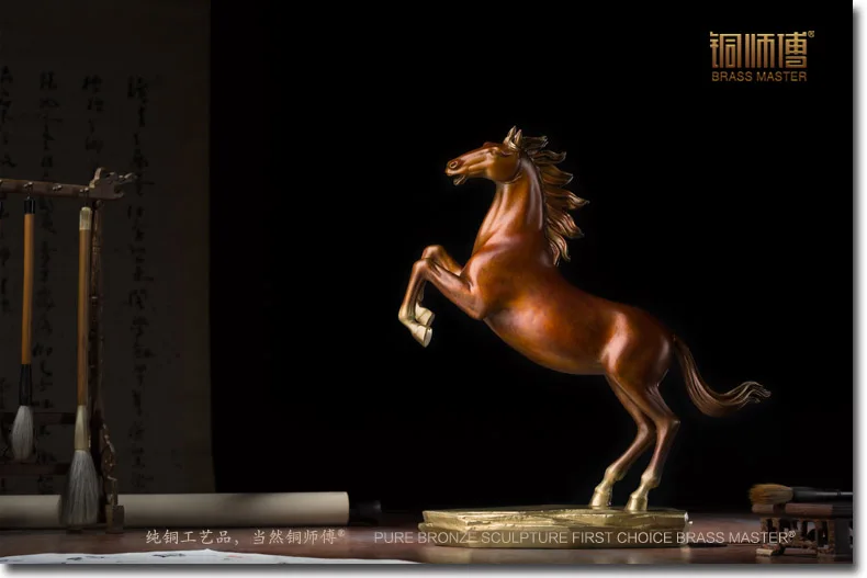 Домашний магазин COMPANY LIVING ROOM TOP Decor 35 СМ БОЛЬШОЙ успех GOOD LUCK Fortune HORSE ART COLOR BRASS статуя