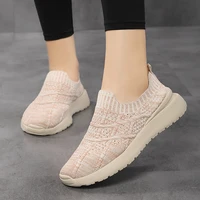 summer woman mesh sneakers slip on women flats loafers casual breath walking shoes female fashion tennis soft plus size 42