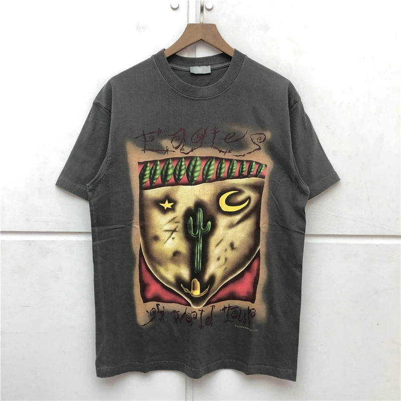 

New Novelty High Men Cactus RRR123 star Moon T Shirts T-Shirt Hip Hop Skateboard Street Cotton T-Shirts Tee Top kenye #A446