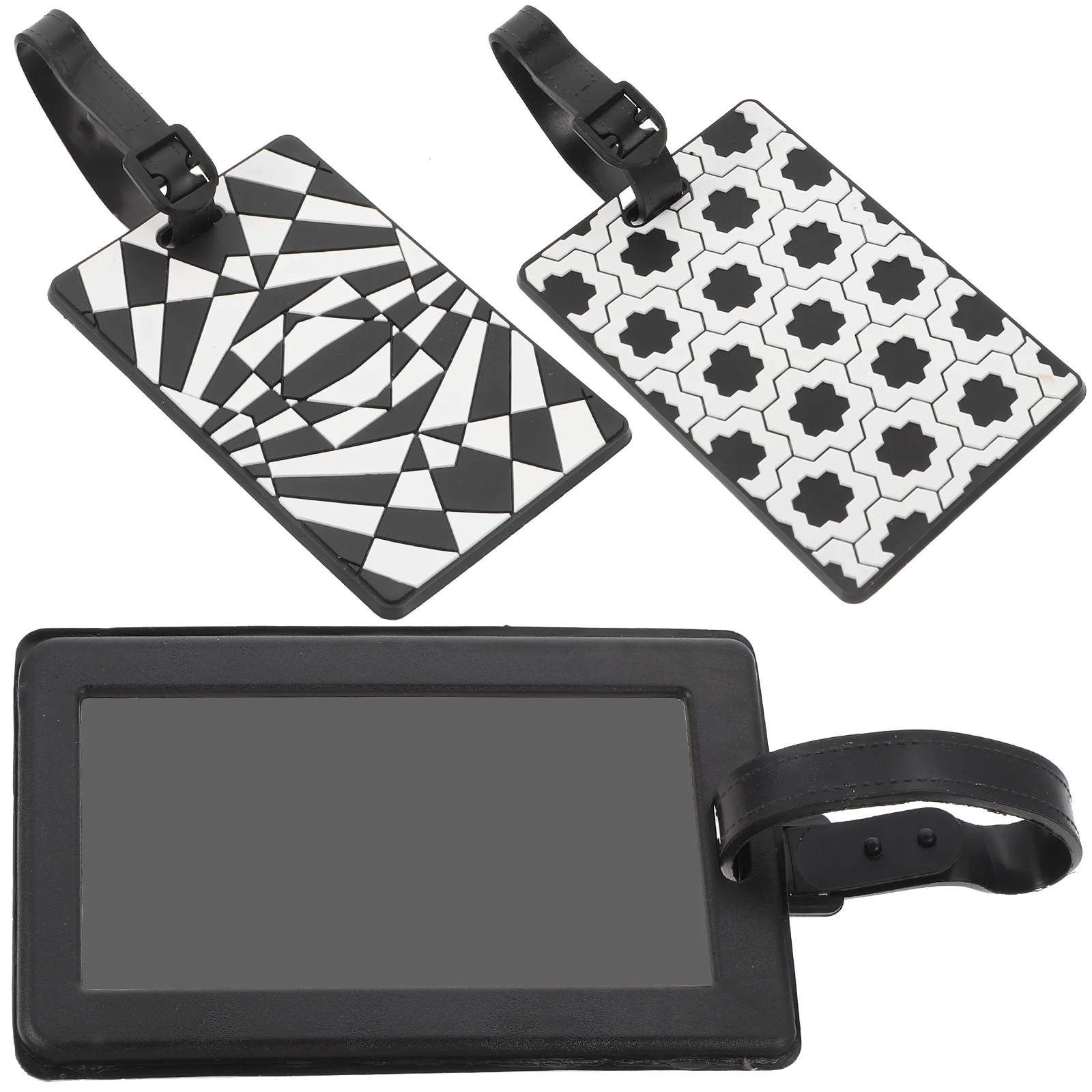 

3 Pcs Travel Bag Label Backpack Airplane Travel Travel Bag Tag Mochila De Black White Boarding Pass Bulk Baggage Tag