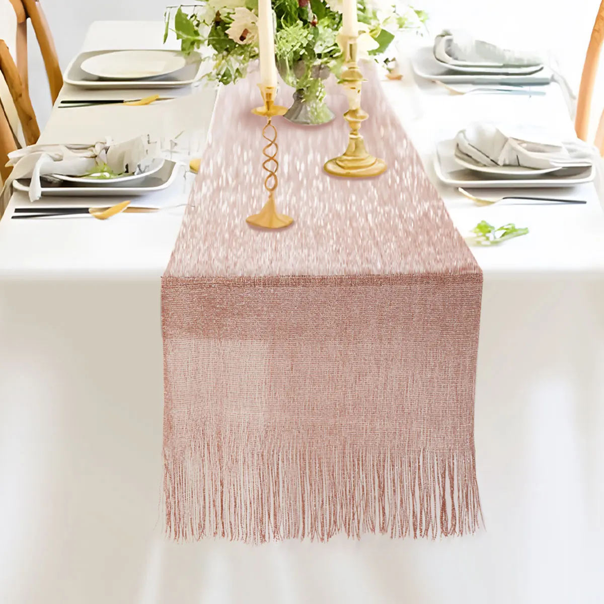 Скатерть с кисточками 30x180 см