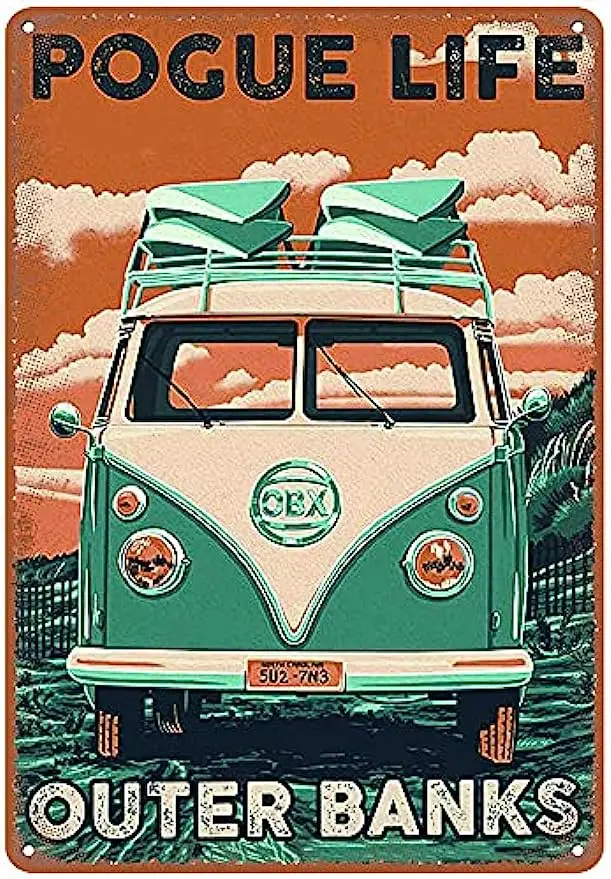 

Vintage Tin Logo Outer Banks Pogue Life Vintage Tin Logo Welcome to the Fun Farm Rural Residential Metal Tin Logo