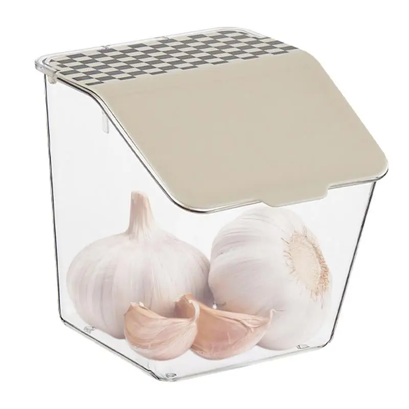 

Garlic Container Storage Airtight Jars Fresh-Keeping Box Lid Sealed Food Container Candy Nuts Jars Transparent Onion Storage box