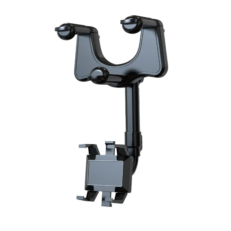 

360 Degree Rearview Mirror Phone Holder Universal Rotating Adjustable Telescopic Car Phone Holder For Car Mount Phone GPS Holder