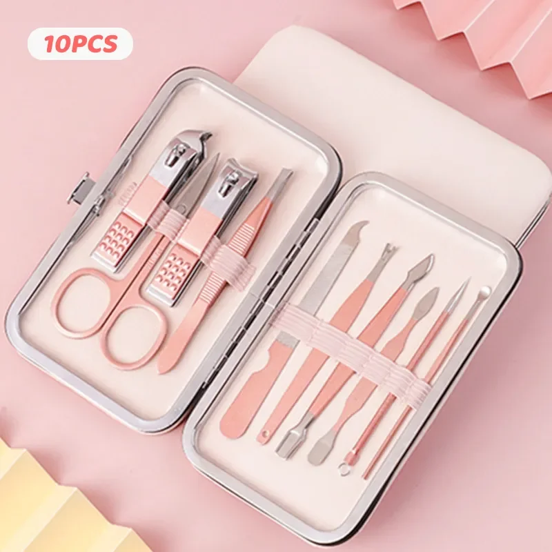

NEW2023 10/8/7PCS*10Set Nail Clippers Manicure Set Professional Nail Clipper Kit Of Pedicure Tools Ingrown Toe Stainless Nail Tr