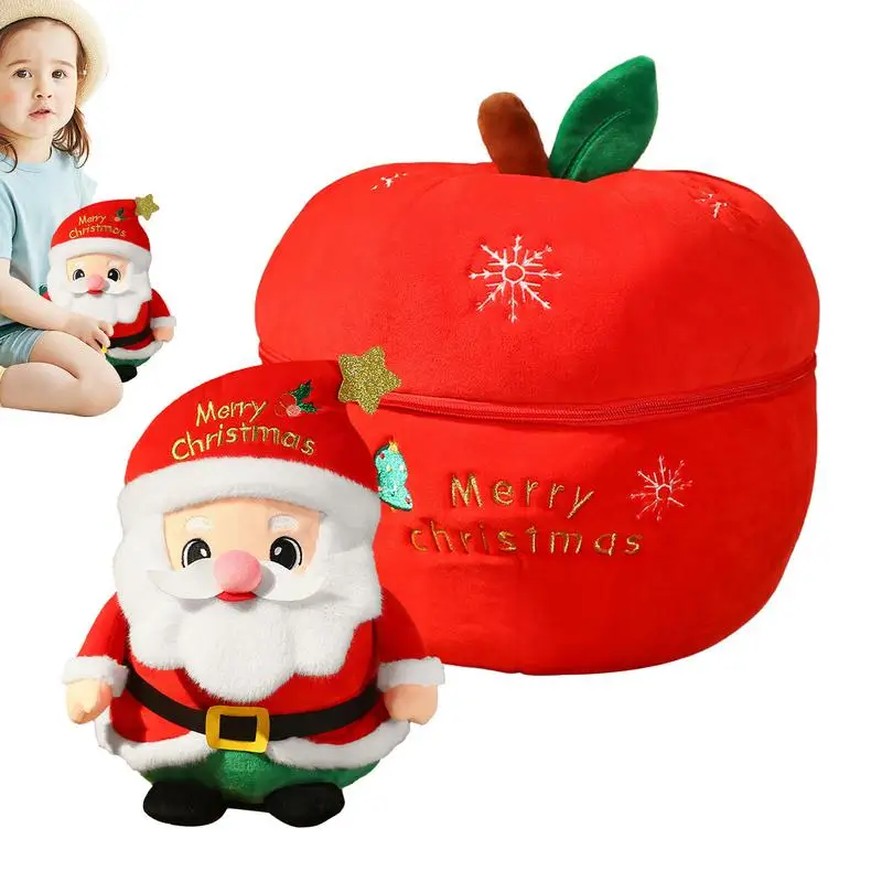 

Santa Claus Plush Toy Cartoon Snowman Stuffed Doll Multifunctional Fruit Shape Storage Case For Hugging Christmas gift ornaments