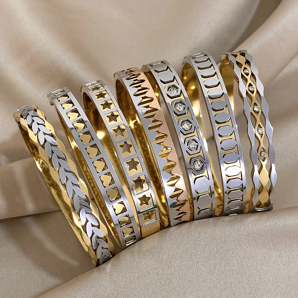 Классический двухцветный браслет из нержавеющей стали с изображением