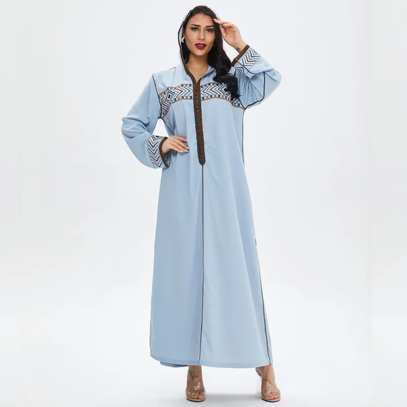Muslim Women's Robe Long Skirt Muslim Fashion Dress Moroccan Robe Kaftan