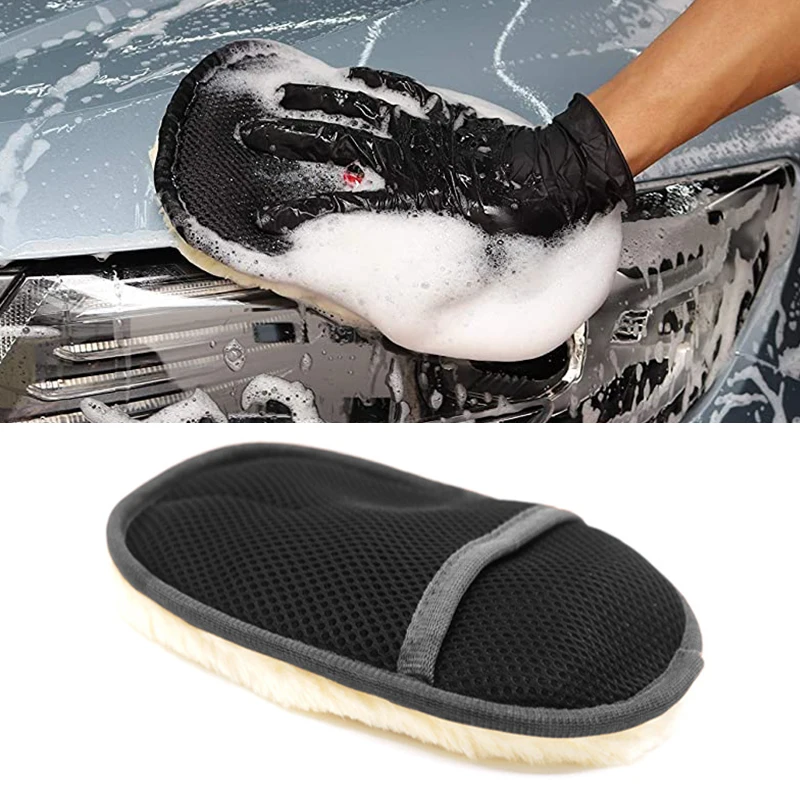 

Soft Wool Microfiber Auto Wash Glove Universal Car Motorcycle Cleaning Glove Washer Paint Care Washing Tool Car Cleaning Tools