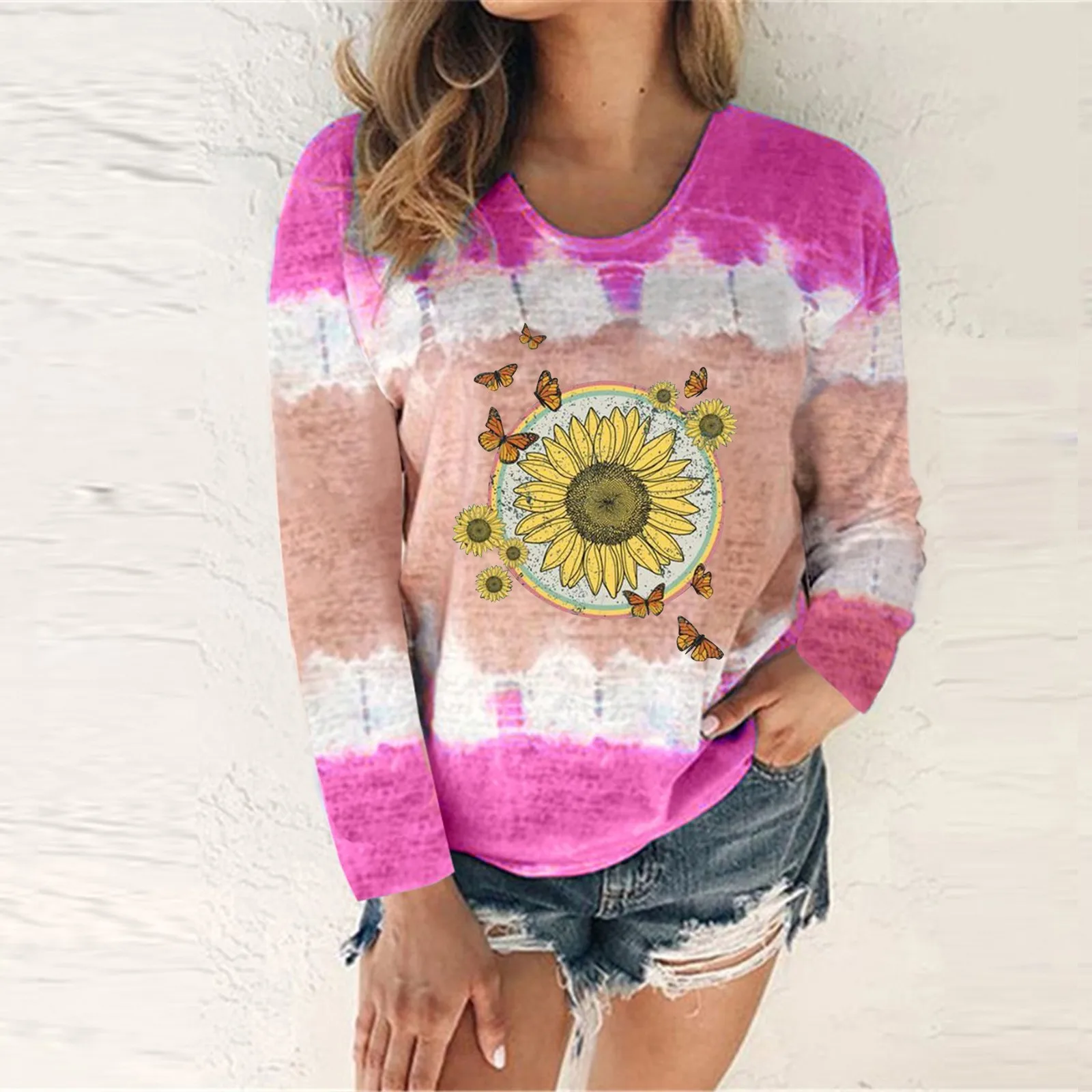 

Women Summer O Neck Tshirt Tops Casual Trendy Loose Fit Tunic Tees Ladies Sexy Cute Tops for Women Cotton Top Women