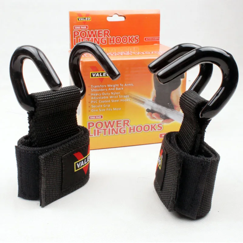 

2 PCS Weight Lifting Hooks Hand-Bar Wrist Straps Gym Fitness Hook weight Strap Pull-Ups Power Lifting Gloves For Weight Training
