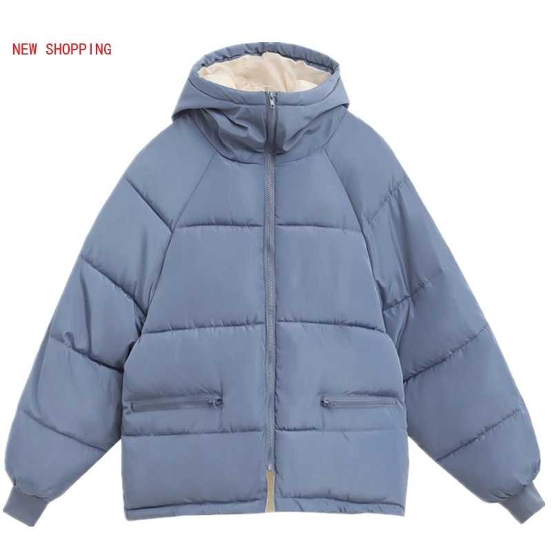2023 New Autumn Winter Jacket Hooded Women Coat Loose Cotton-padded Short Jackets Female Parka Warm Casual Plus Size Overcoat