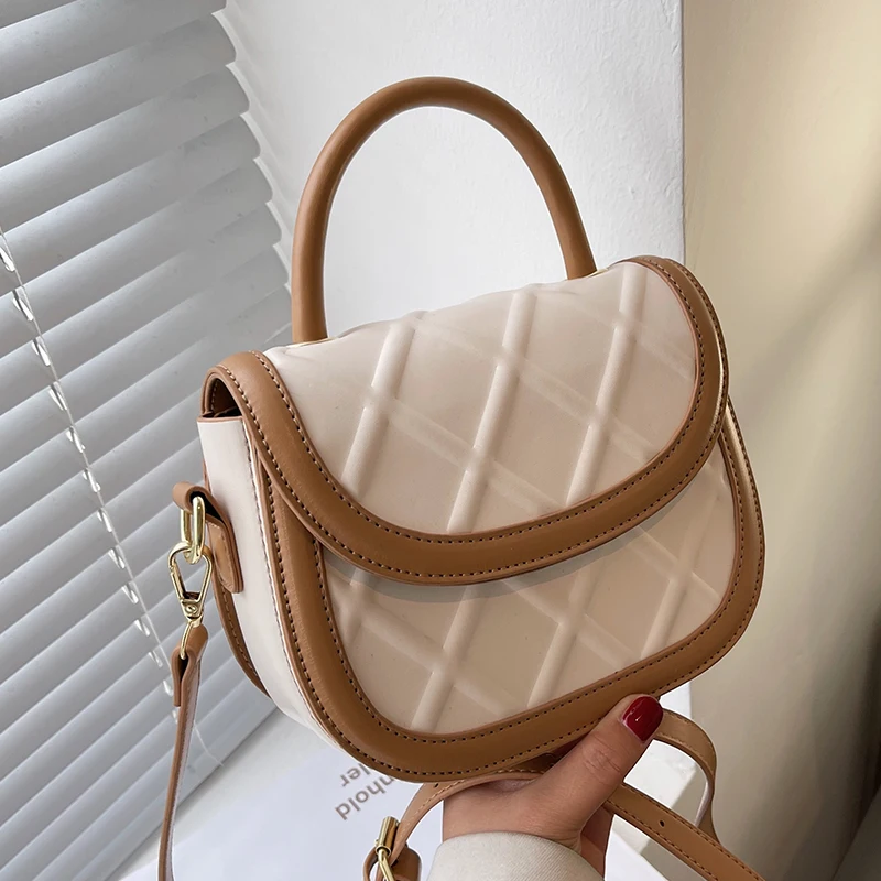 

Flap Shaped Shoulder Crossbody Messenger Side Bag Quilted 2022 Luxury Fashion Brand Designer Mini PU Leather Women's Handbags Pu