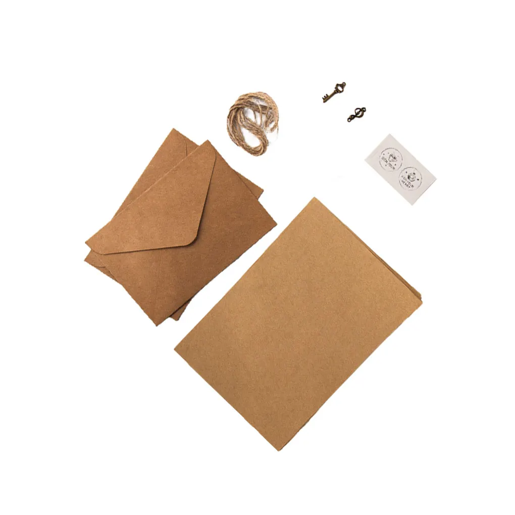 

Pack of 12 Kraft Envelope Smooth Surface Multicolored Letter Paper Stamping Fittings Hemp Rope Stationery Supply Type 1