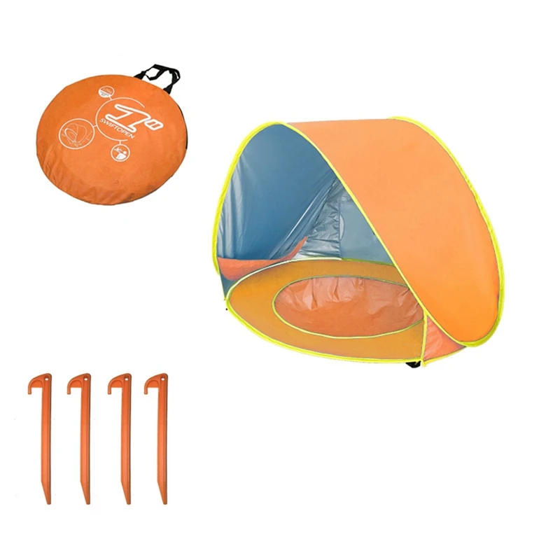 

1Set Sunshade Water Tents Single-Layer Tent With Pool Kid Outdoor Camping Sunshade Beach (Orange)