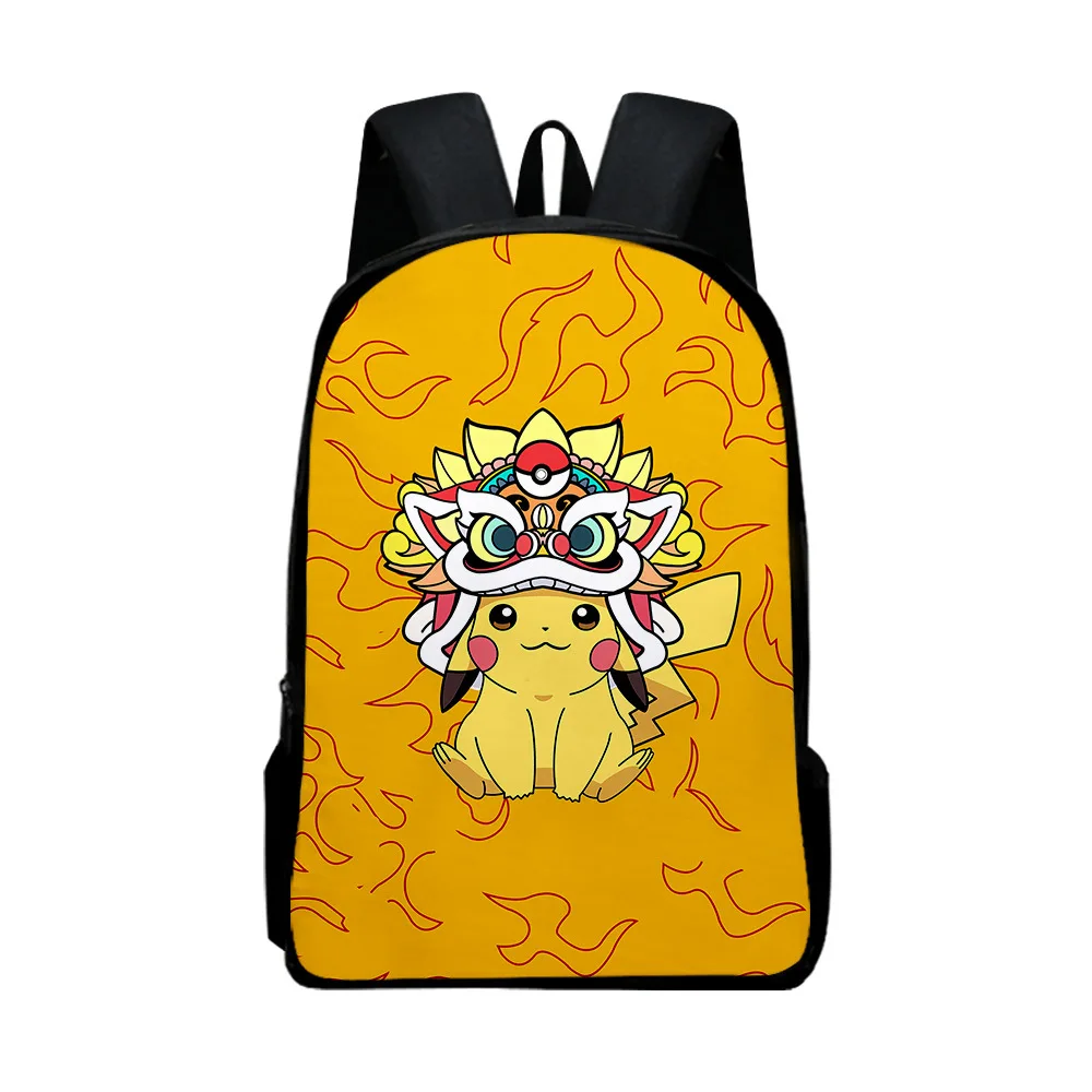 

New Pikachu Pokémon Pokemon Pikachu Schoolbag Primary School Students Backpack Cartoon Men and Women Zipper Shoulders Gift
