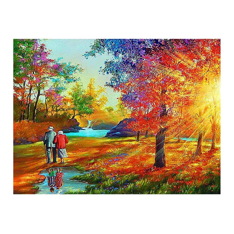 

Набор для алмазной живописи, Набор круглых алмазных картин с изображением заката для гостиной, столовой