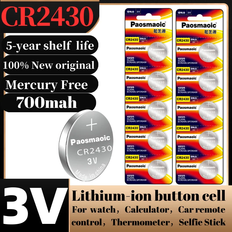 

cr2430 CR 2430 DL2430 BL2430 3V Lithium-ion button cell For Watch Toy Calculator Car Key Remote Control coin cell battery