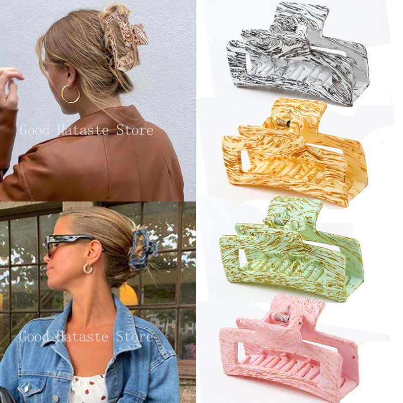 

2023 Korean Hair Claw Clip for Women Elegant Square Simply Hairpins Clamp Crab Barrette Headwear Girls Hair Accessories Gifts