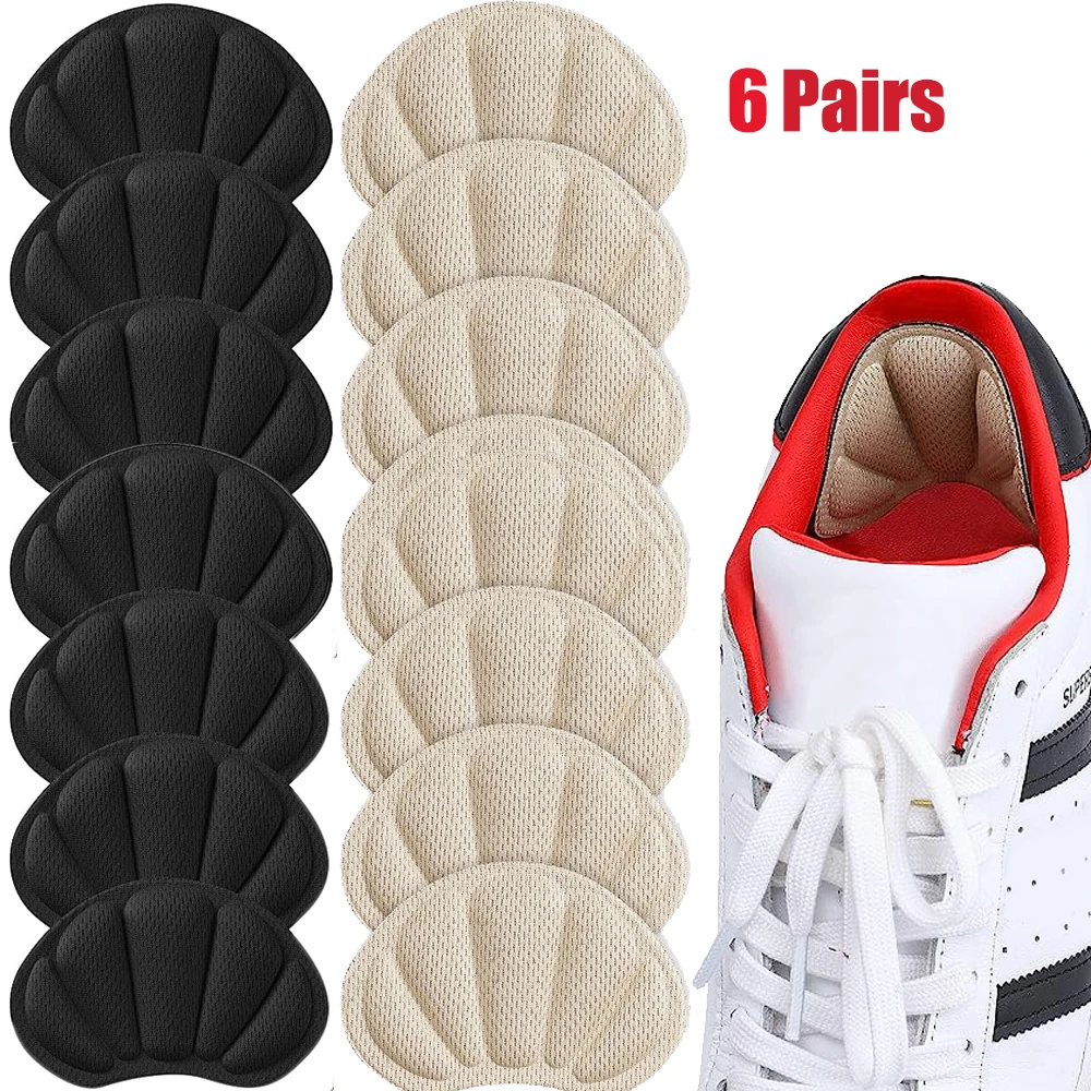 6Pairs Insoles for Shoes Patch Heel Pads for Sports Women Men Pain Relief Antiwear Foot Pads Adjustable Size Heel Protectors