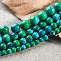 green malachite loose beads natural gemstone smooth round spacer bead for jewelry making