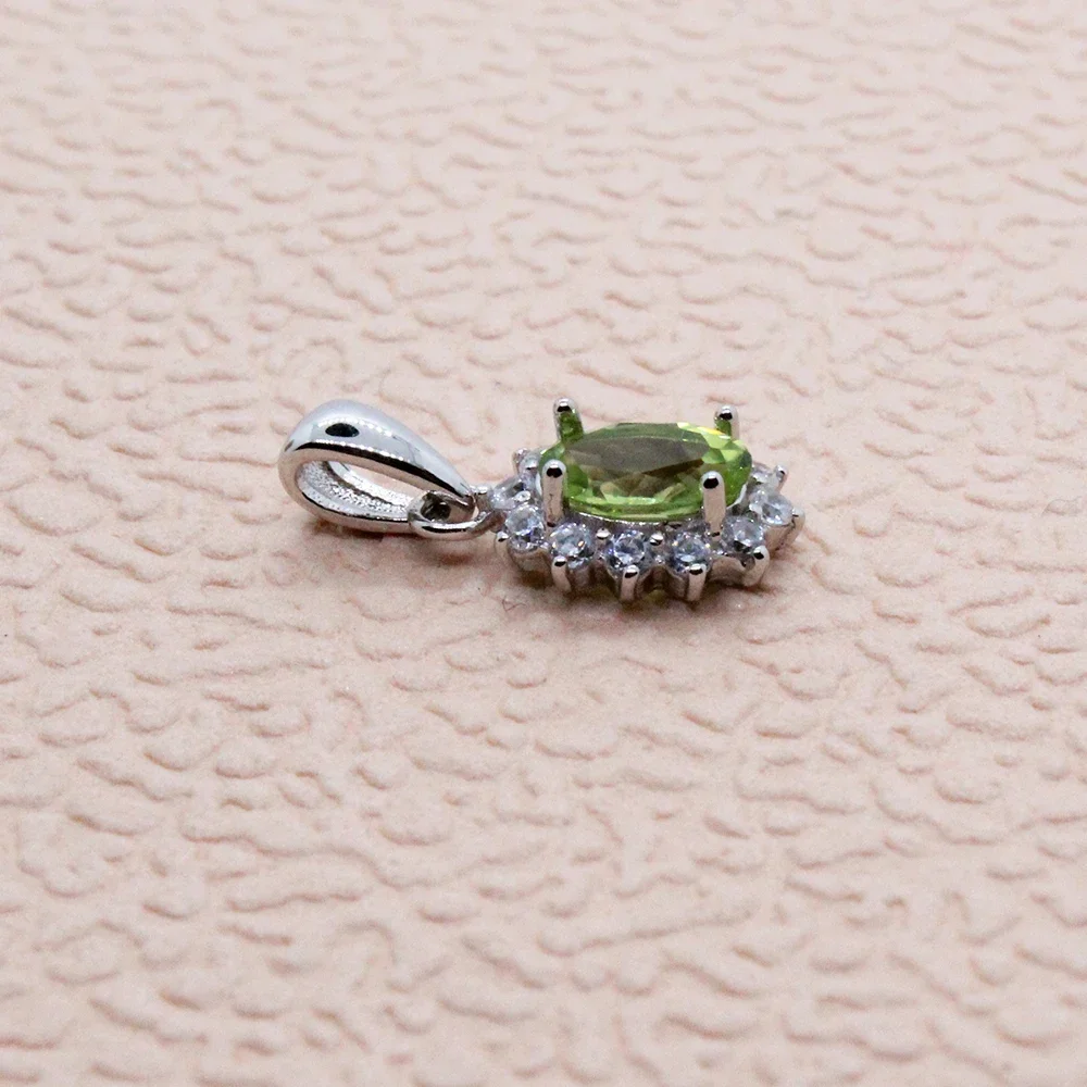 Подвеска с перидотом класса VVS 0 4 карата 100% натуральный серебряный кулон
