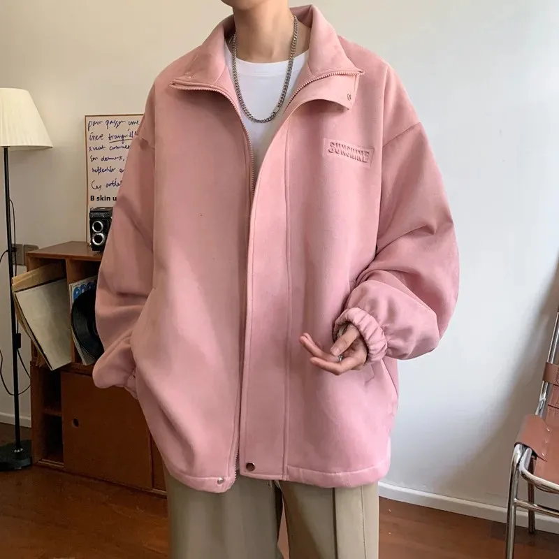 Новое поступление ранняя осень мужская однотонная куртка свободный крой топ с