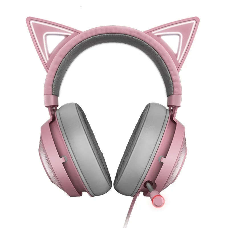 Проводная игровая гарнитура Razer Kraken Дешевая Kitty Edition Эргономичные игровые