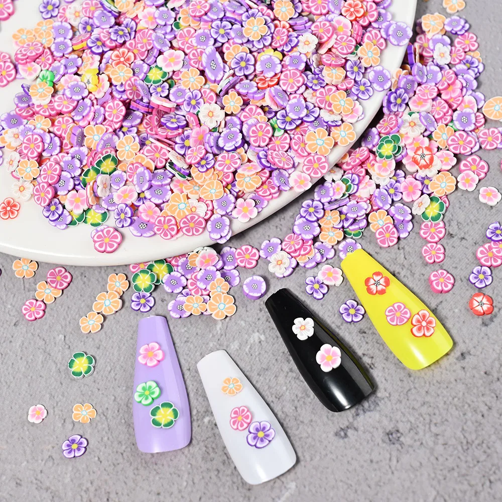 

1000pcs Colorful Polymer Clay Acrylic Fruit Pieces Slices Polish Resin Sequin For Manicure Supplies 3D Slices DIY Nails Art Deco