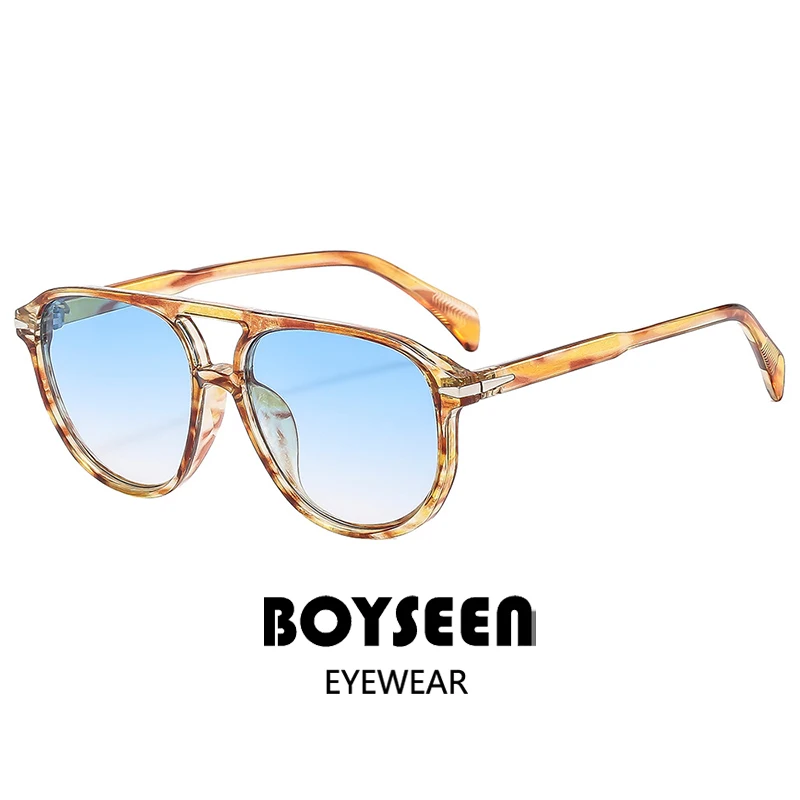 Фото BOYSEEN пляжные солнцезащитные очки мужские летние оранжевые солнцезащитные очки UV400  Может сделать рецепт очки большая оправа синие очки №2