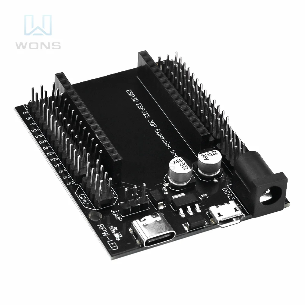 

ESP32 Expansion Board ESP32 30P Development Board Expansion Board Support DC 6.5-12V Power Supply or TYPE-C USB Power Supply