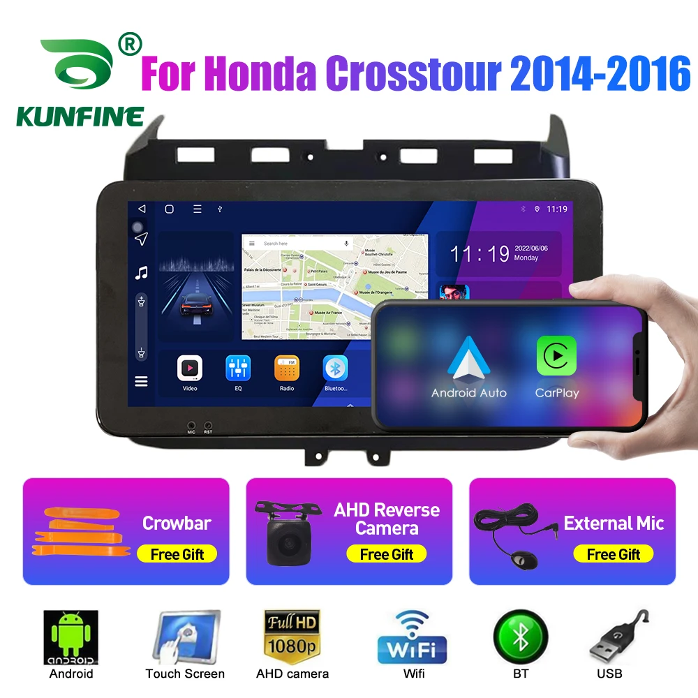 

Автомобильный радиоприемник 10,33 дюйма для Honda Crosstour 2014-16 2Din Android Восьмиядерный автомобильный стерео DVD GPS навигатор плеер QLED экран Carplay