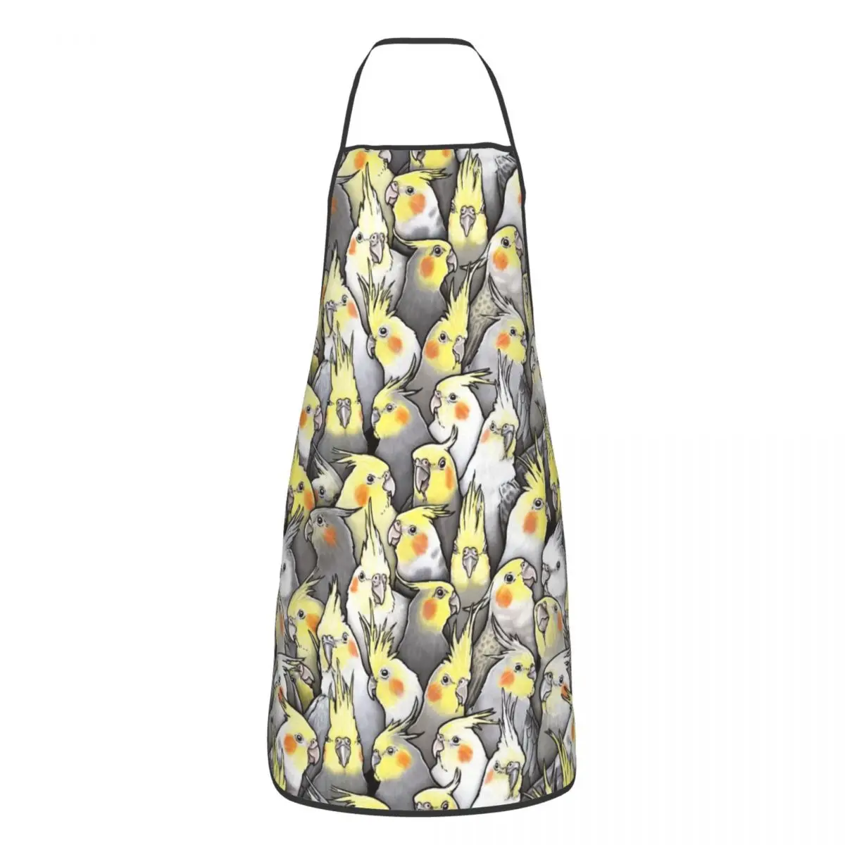 

Unisex Funny Cockatiels Galore Bib Apron Adult Women Men Chef Tablier Cuisine for Cooking Kitchen Parrot Birds Baking