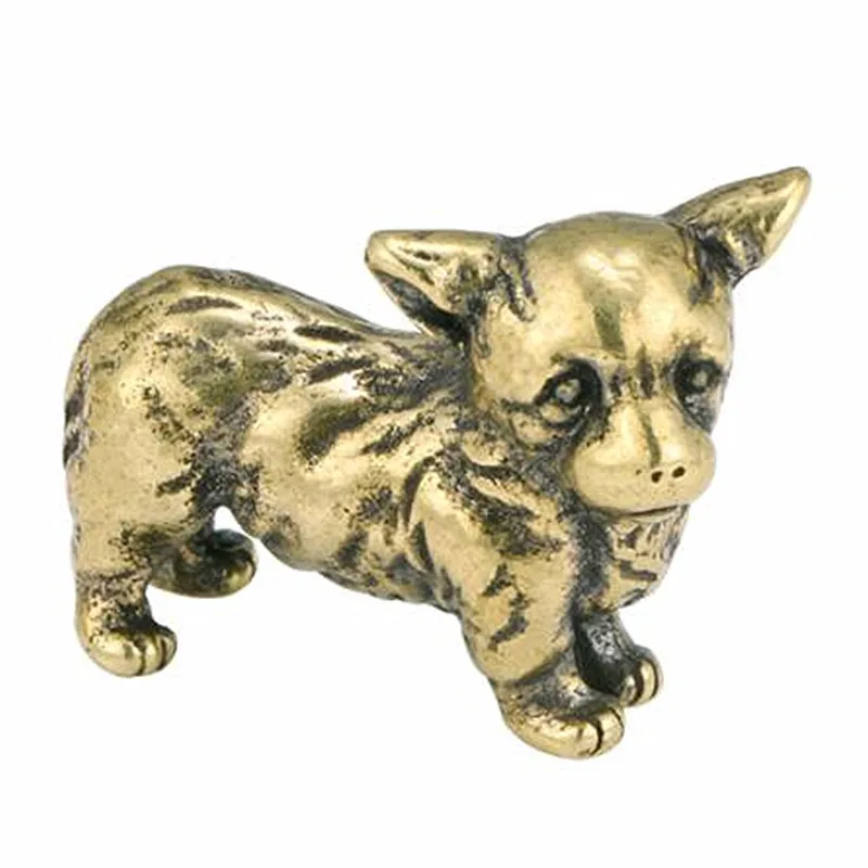 

3D Mini Casting Dog Figurine Animal Style Metal Sculpture Home Office Room Desktop Decoration Collect Ornaments Gifts