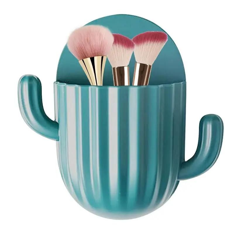 

Fan Remote Holder Wall Mount Cactus Shape Makeup Storage Small Storage Organizer Box Without Drilling For Bathroom Pantry