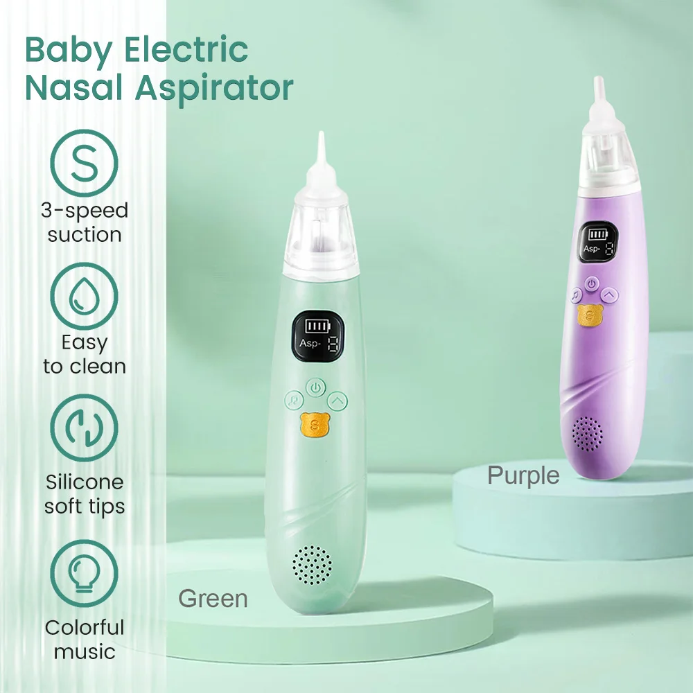 

Electric Baby Nasal Aspirator Electric Nose Cleaner Sniffling Equipment Safe Hygienic Nose Snot Cleaner for Newborns Boy Girls