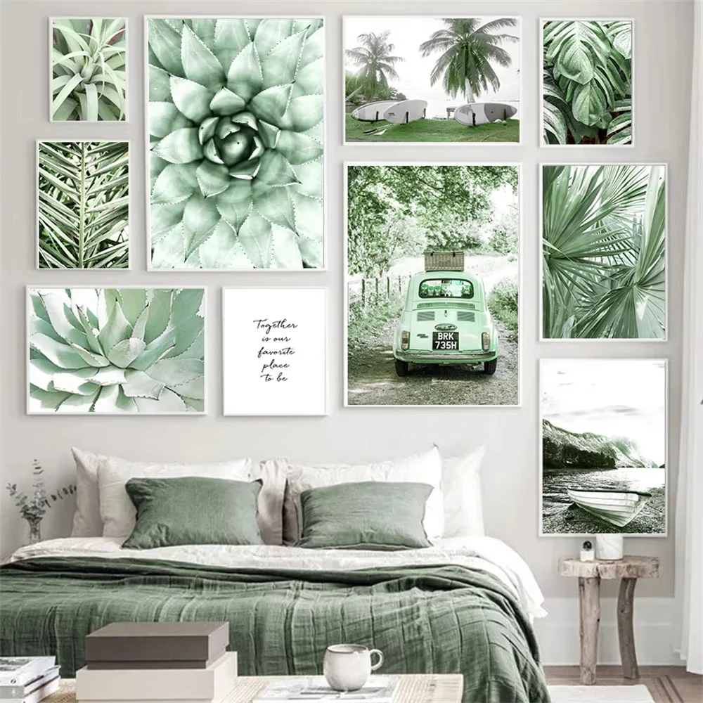 Скандинавская Настенная картина кактус суккуленты листья растений