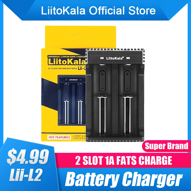

LiitoKala Lii-L2 3.7V 18650 Charger Li-ion battery USB independent charging portable High power discharge 18350 16340
